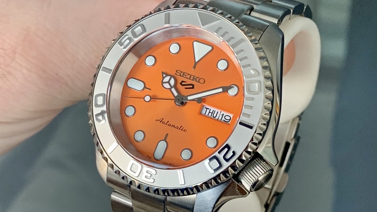 Seiko 5KX Orange Dial Yacht-Master Mod! [SRPD59K1] @SeikoModsDubai - YouTube