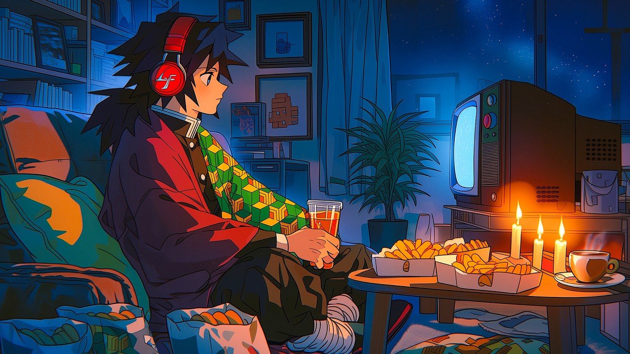 Cozy Night In 🌙 Anime Lofi Room ✨ Relax & Unwind After a Long Day [LoFi Hip Hop]