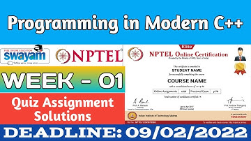 Programming in Modern C++ Solution | Week 1 Quiz Assignment Solution | NPTEL Jan 22