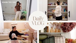 Day in my life VLOG | Vuori Try On Haul, Organizing our pantry, Packing up my nursing items and more