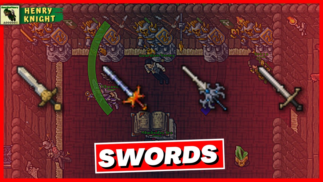 TIBIA: KNIGHT SWORDS FROM LEVEL 8 TO 400+ (SET EK) 