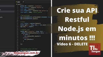 Crie sua API Restful NODE js com acesso ao Banco de Dados MongoDB - VERBO HTTP DELETE - Vídeo 6