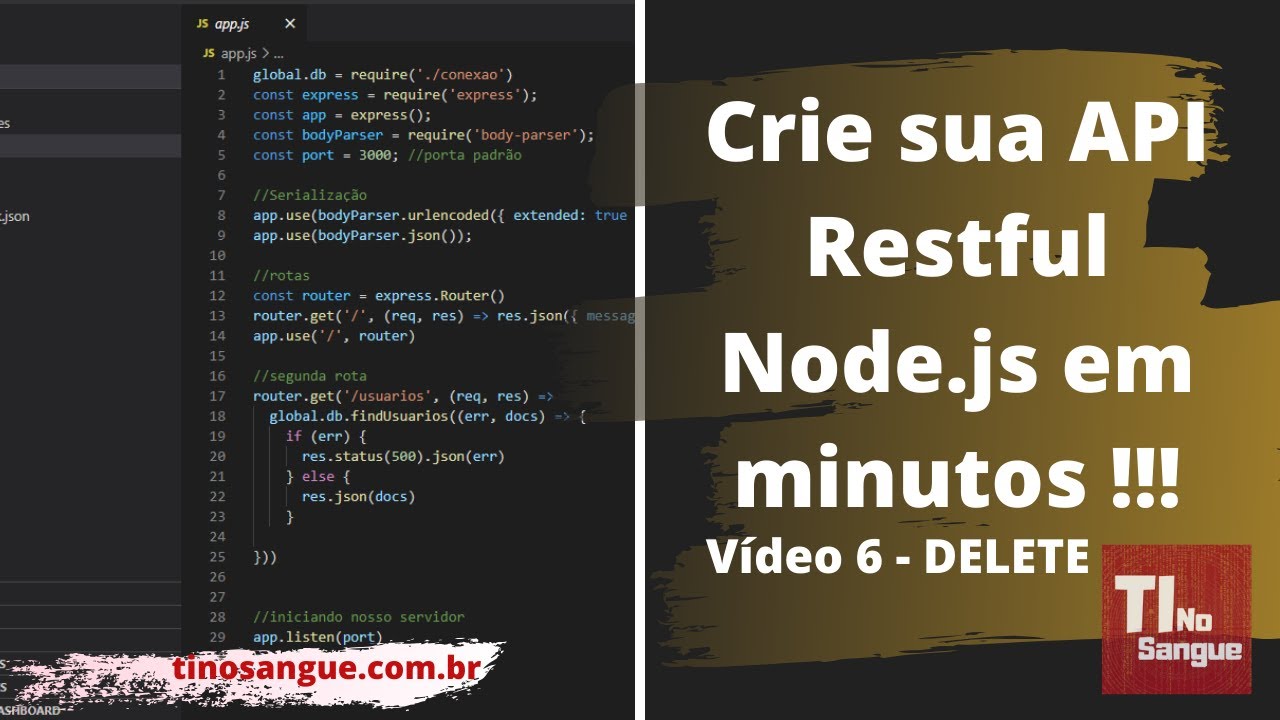 Crie sua API Restful NODE js com acesso ao Banco de Dados MongoDB ...
