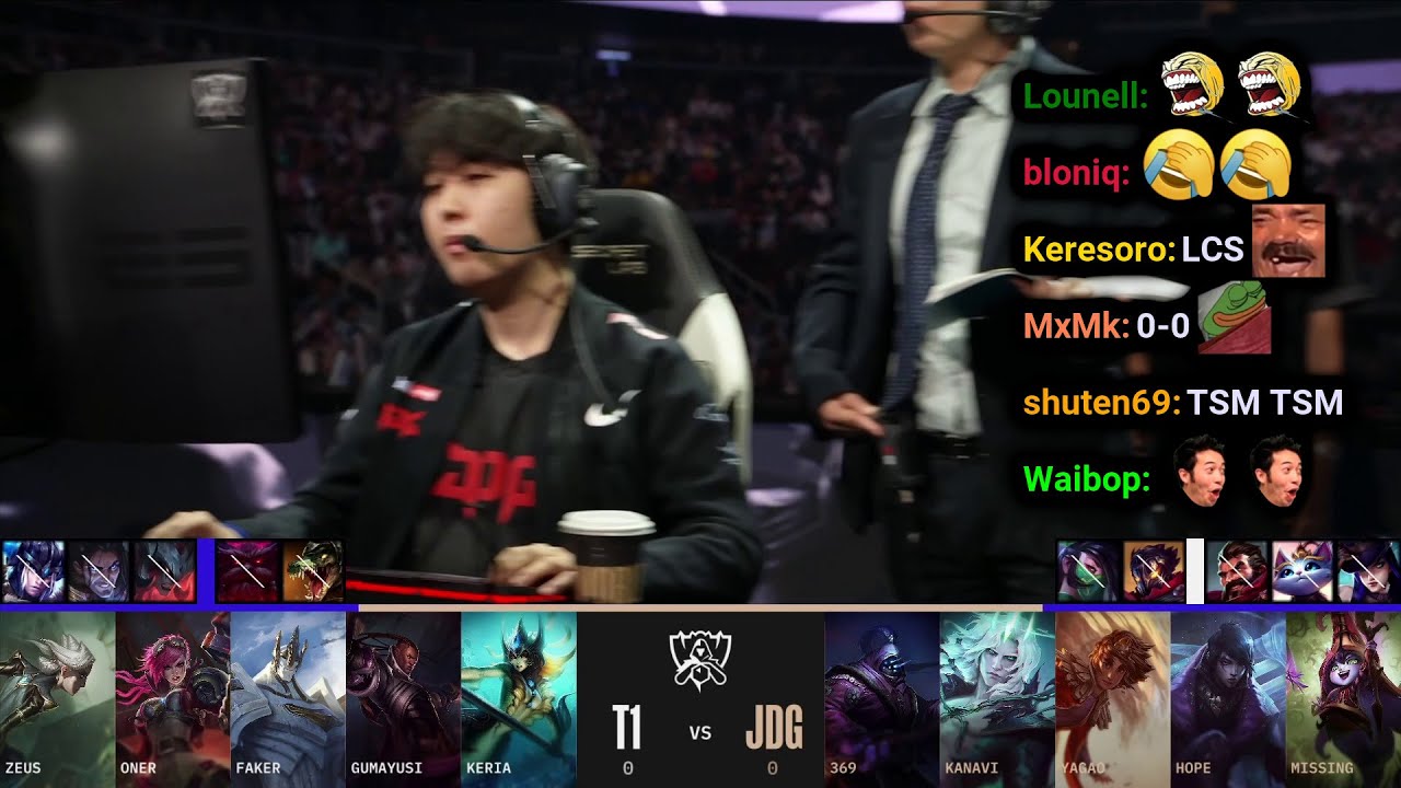 T1 vs JDG - Game 1 | 2022 Worlds Semifinals | Twitch VOD with Chat ...