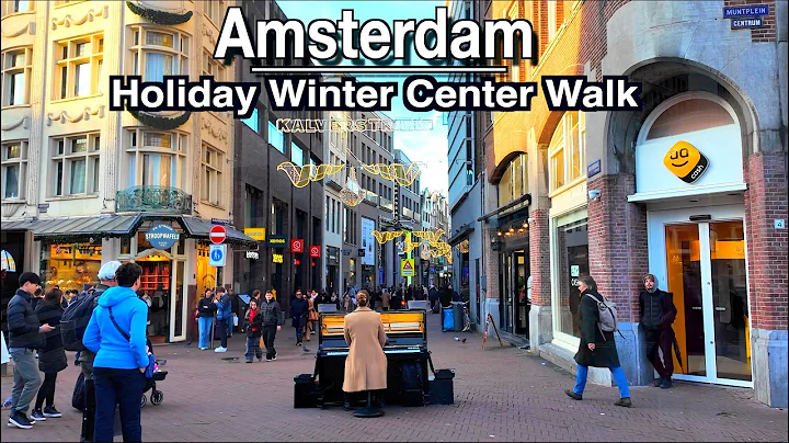 Amsterdam Winter Holiday Walk In The Sunny City Center | 5k 60 UHD | City Sounds