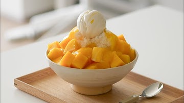 Mango Bingsu // Korean Shaved Ice  (no machine)