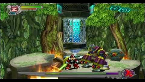 MegaMan X7 PS2 Zero Vs Soldier Stonekong Fight