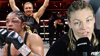 LAUREN PRICE IMMEDIATE REACTION TO BEATING JESSICA MCCASKILL TO BECOME WORLD CHAMPION IN CARDIFF