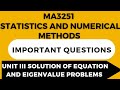 MA3251-STATISTICS AND NUMERICAL METHODS -UNIT III- IMPORTANT QUESTION - ANNA UNIVERSITY EXAMINATION