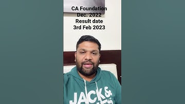 CA Foundation Dec. 2022 | Result date 3rd Feb 2023 | ICAI Official | #cafoundationresult