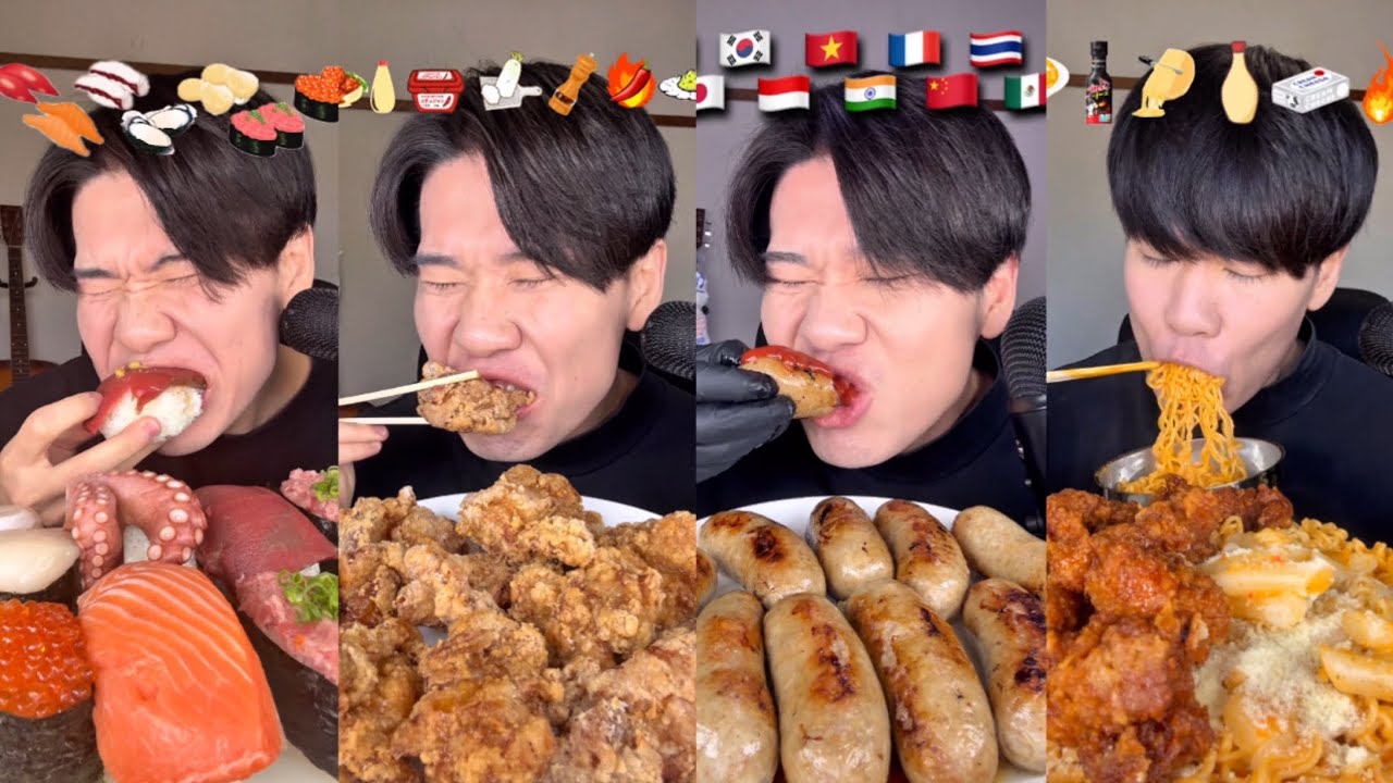 ASMR 悪魔の背徳ジャンクフード爆食い【咀嚼音/Mukbang】ショート動画まとめver.(BGM無)