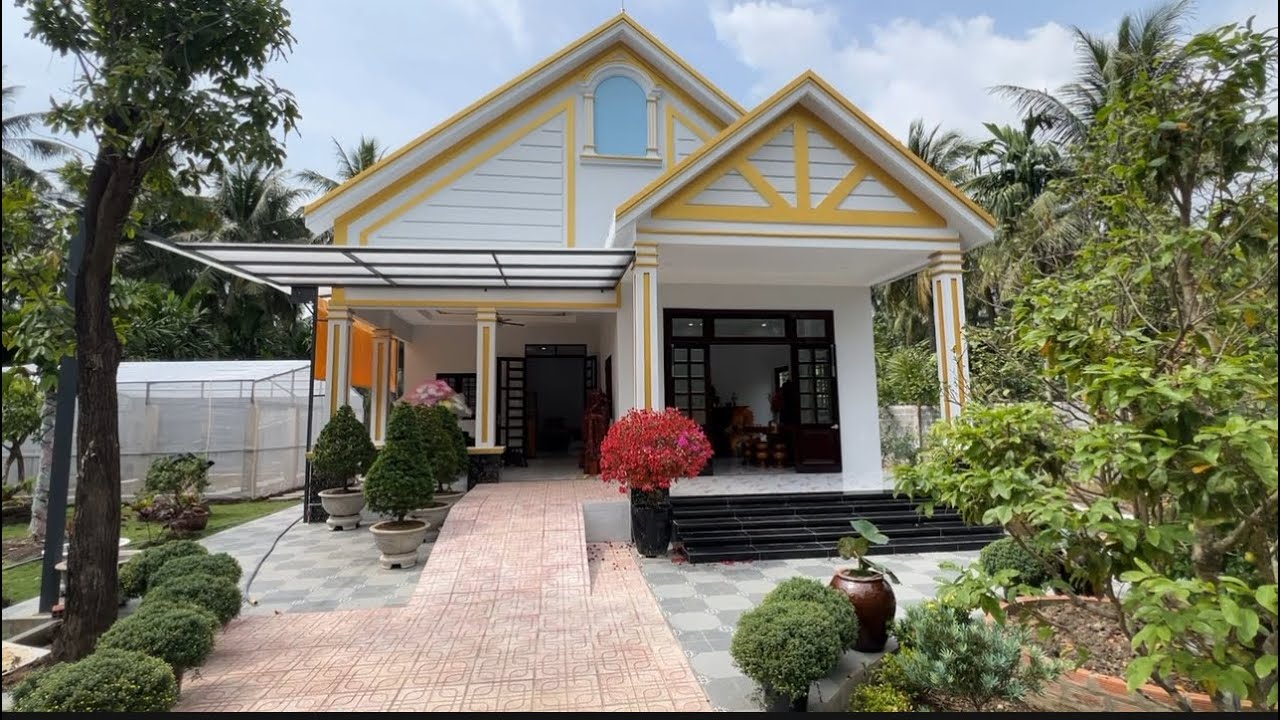 T.3148 bán nhà vườn mái thái cực đẹp luôn 1341 m2 có 450 m2 thổ cư đường xe ô tô 4c wieu sông Đep 