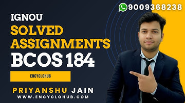 Solved assignment of BCOS 184 IGNOU | Solved assignment Ignou 2025