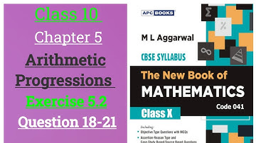 ML Aggarwal class 10 chapter 5 Arithmetic Progressions exercise 5.2 question 18-21 new syllabus 