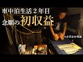 【収益公開 車中泊生活】4か月分の初収益で贅沢なご飯を食べたい。
