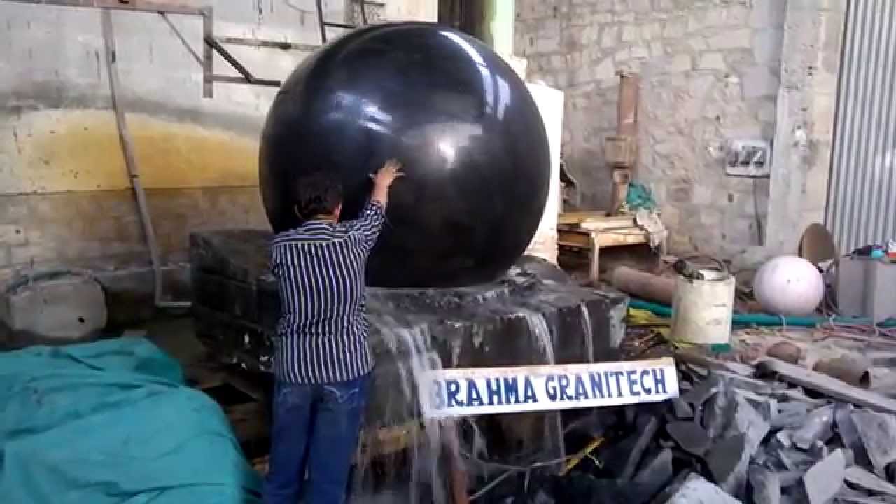 Large Granite kugel ball in wildlife century zoo USA