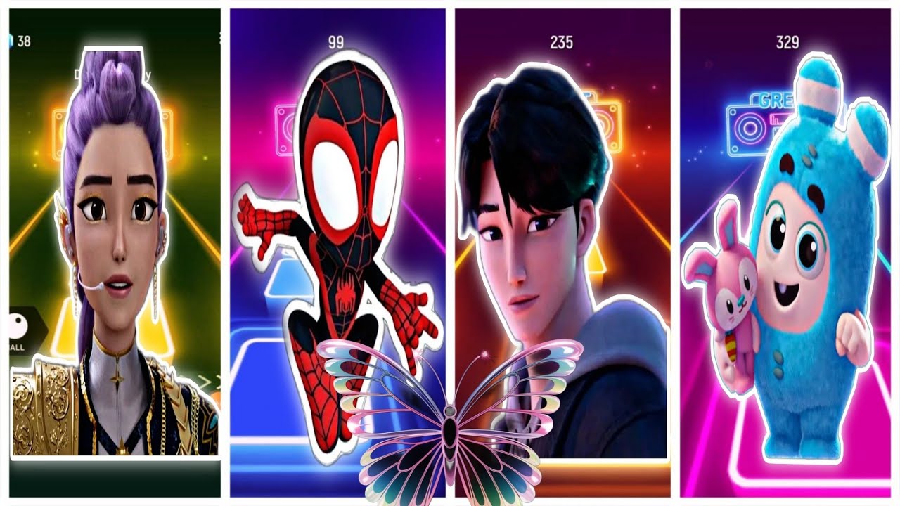 Tiles hop dansing. K-POP demon hunters VS spidey VS Saja boys VS oddbods. Who is better? 