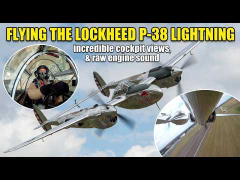 Flying the Lockheed P-38 Lightning - incredible cockpit views & RAW sound