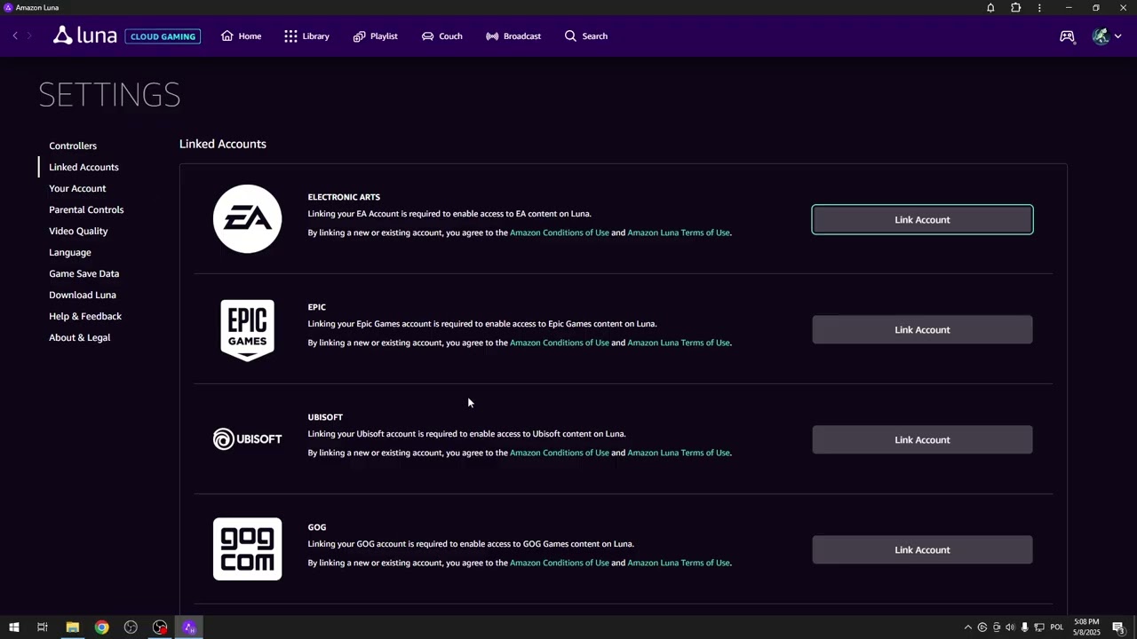 AMAZON Luna – How to Link Luna with GOG