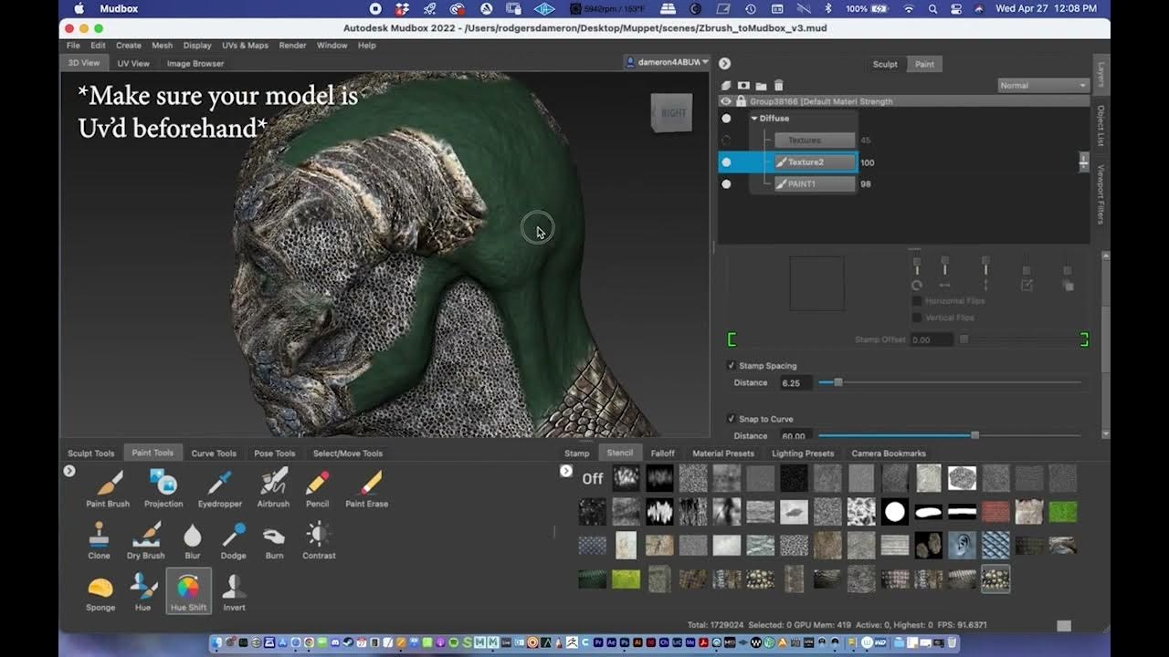3D Studio Painting in MudBox + Color Matching YouTube