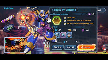 Mega Man X DiVE MOBILE - Volcano 10-5 (Normal) Deep Elements (3/3)