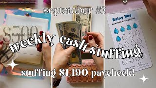 Cash Envelope Stuffing $1,190 | Budgeting &amp; First Mini Savings Challenges!