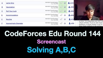 Codeforces Educational Round 144 Screencast, Solving A,B,C