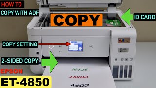 Epson Ecotank Et-4850 Printer 2-Sided Copy Copy Id Card Copy With Adf Tray