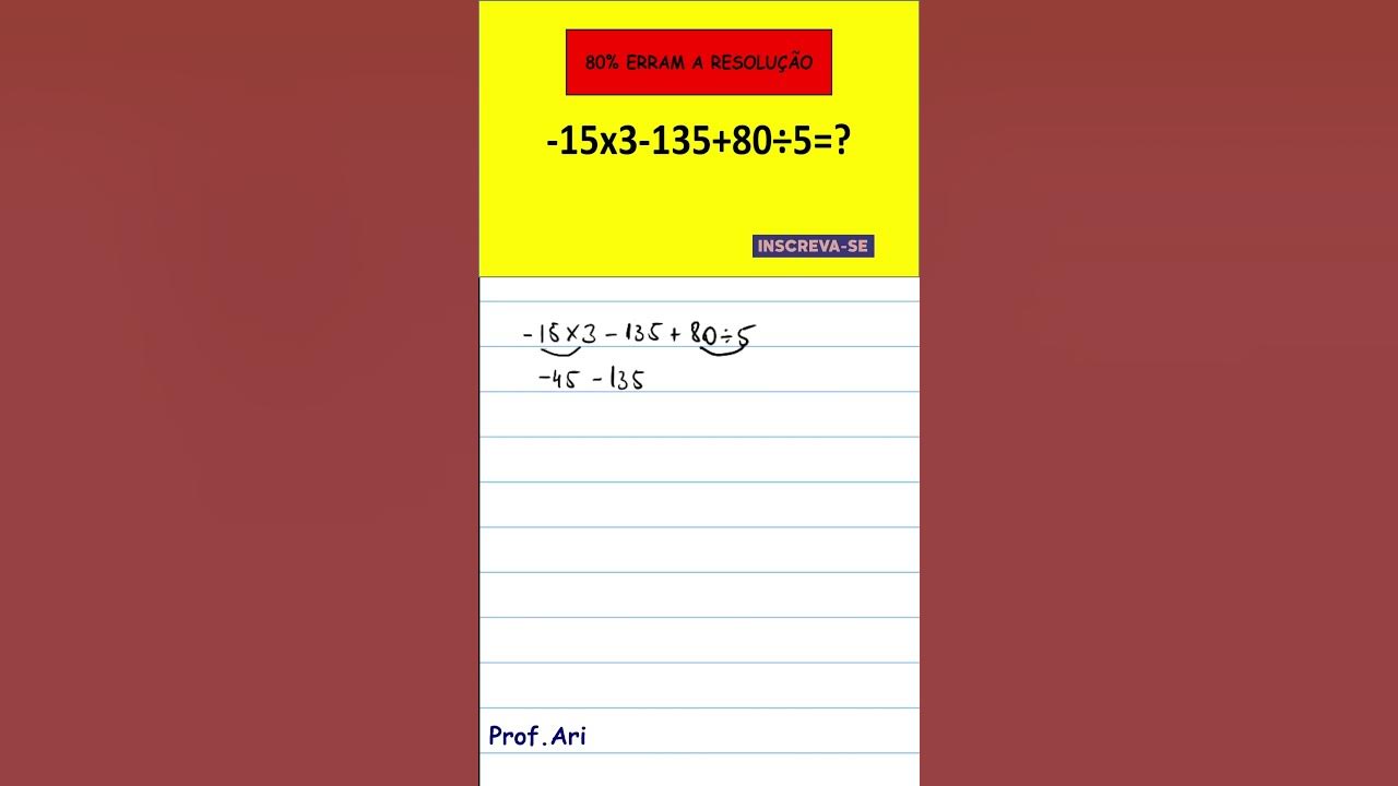 Expressão numérica #matemática #enem #vestibular #concursospublicos  #concursos, Expressão numérica #matemática #enem #vestibular  #concursospublicos #concursos, By Prof. Leo - Escolhi Aprender Matemática