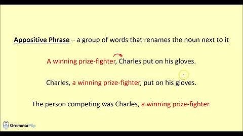 Appositive Phrases Grammar Lesson