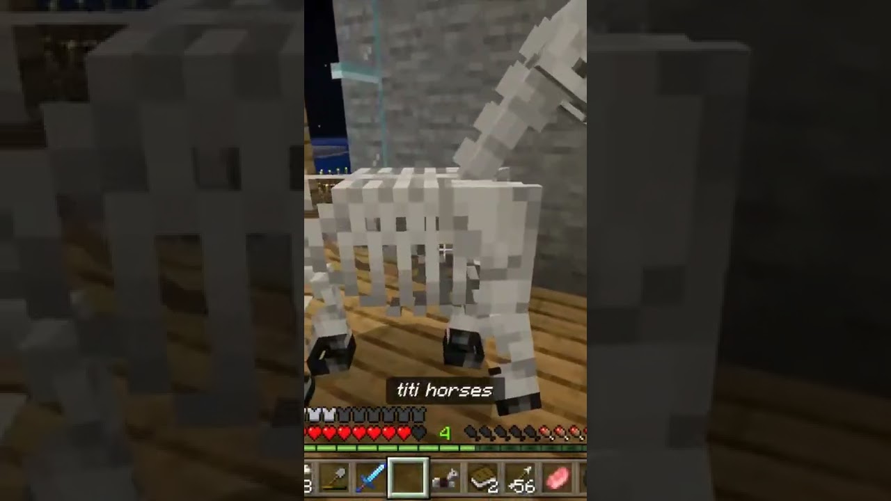 Mon cheval squelette en survie sur minecraft g trop de chance #