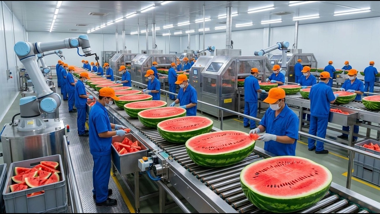 Inside a Modern Watermelon Processing Plant | From Fresh Melons to ...