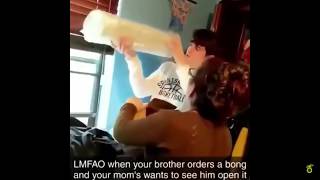 Kid orders bong and opens it in front of Mom! (Must Watch)