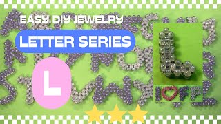 Easy DIY Jewelry: Beaded Letter and Number L / Beaded Alphabet L /Beaded Letter Series L