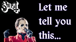 About Ghost #1 Cardinal Copia gives an inspiring speech about life! If you have Ghost speech.