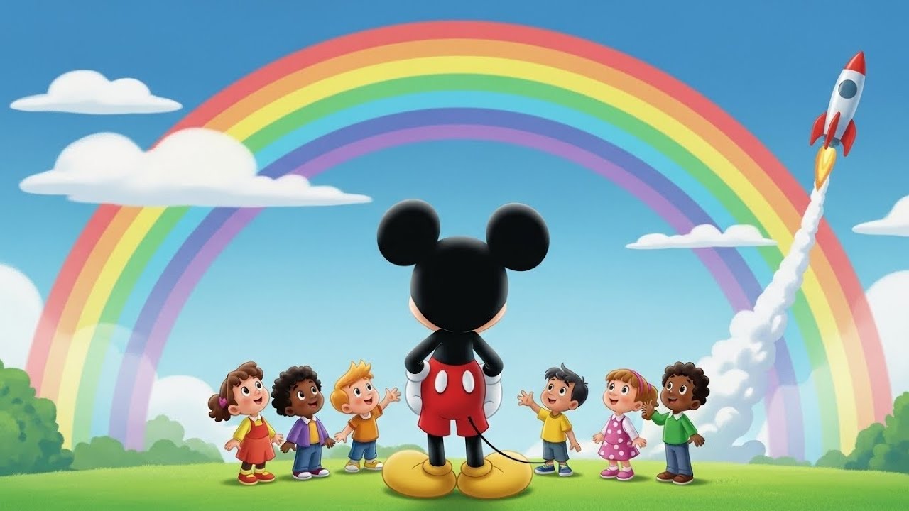 MICKEY MOUSE 🐭.A Fun & Colorful Kids Poem. KIDS RHYMES VERY BEAUTIFUL POEM ABOUTS F