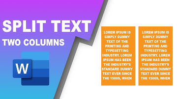 How to split text into two columns in a table in Word