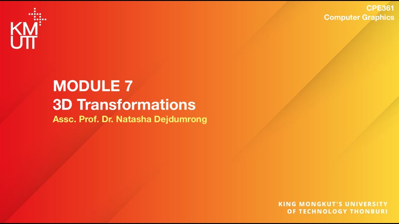 Module 7 - CG - 3D Transformations - YouTube