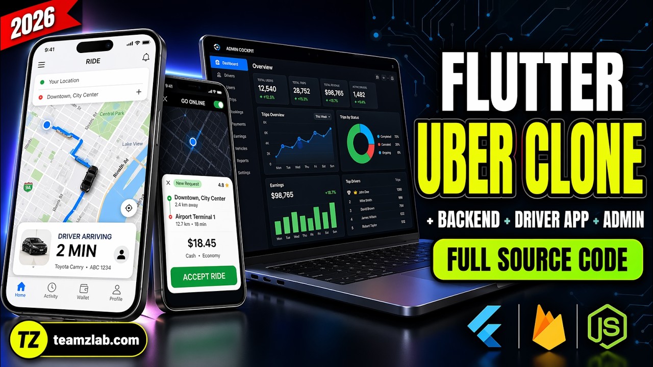 We Built a Flutter Uber Clone (Rider + Driver + Admin + Firebase ...