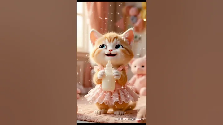 Watch the video about 🎊🎉 Cutie Pie Enjoying Milk #funny #ai #lovecats #cat #catsvideo #kitten #catlovers #cat