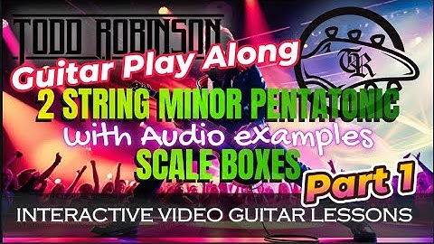 The Minor Pentatonic Scale - 2 String boxes PLAY ALONG lesson - Part 1 #minorpentatonic