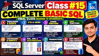 SQL Server Class #15 in Hindi 🔥 Complete Basic SQL Course | Transactions and temp tables