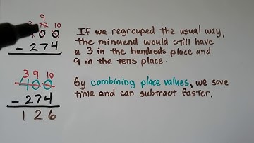 3rd Grade Math 1.11, Combine place values to subtract