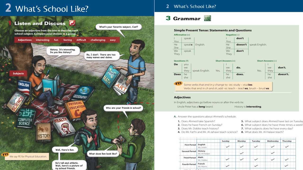 شرح إنجليزي أول متوسط Super Goal 1 - What’s school like - الوحدة العاشرة - الفصل الدراسي الثاني