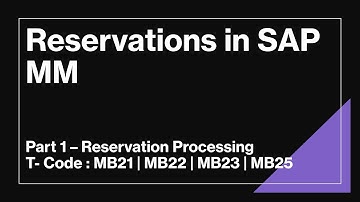 Reservations in SAP MM - Complete Guide for Beginners | MB21 | MB22 | MB23 | MB25