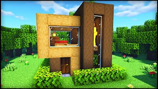 Minecraft Easy Small Modern House How To Build A Wooden House In Minecraft Tutorial