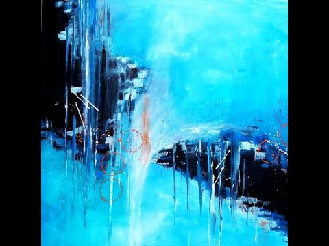 Abstract Acrylic Painting, Tutorial ,Acrylmalerei