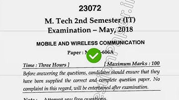2019 Mdu MTech IT 2nd Sem Mobile & Wireless Communication Question Paper