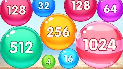 2048 Rainbow Balls - Merge 2048 Numbers Math Games | 2,4,8,16,32,64,128,256,512,1024, & 2048