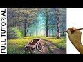 Acrylic Landscape Painting Tutorial / Old Cart in the Forest / JMLisondra